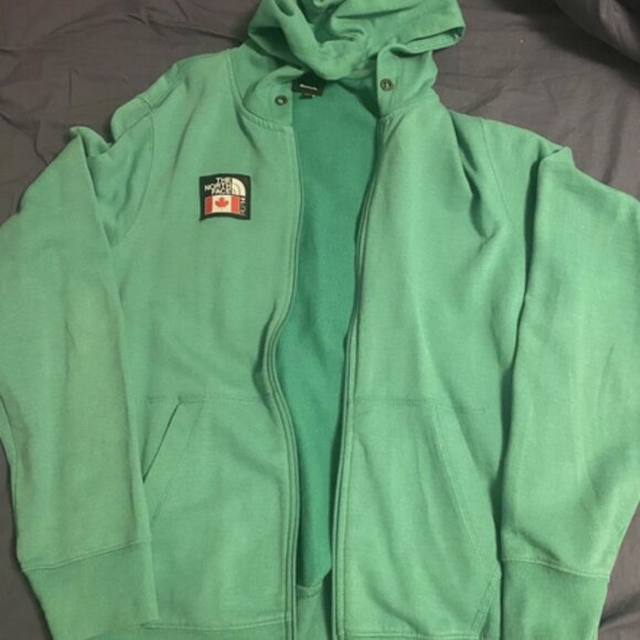 Bench The North Face Emerald Green Zip Up Hoodie Unisex - Picture 2 of 4